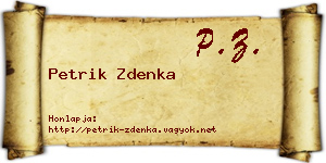 Petrik Zdenka névjegykártya